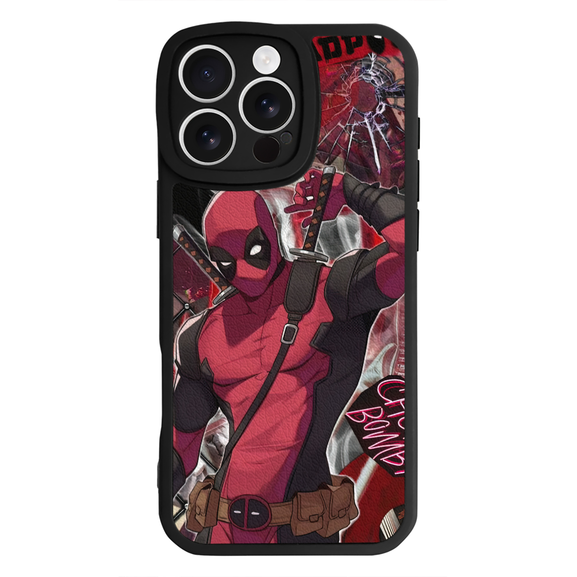 （画像用） Deadpool デッドプール 【iPhone 16シリーズ対応】シリコンスマホケース（レザー調） 材質：シリコン